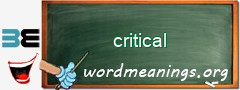 WordMeaning blackboard for critical